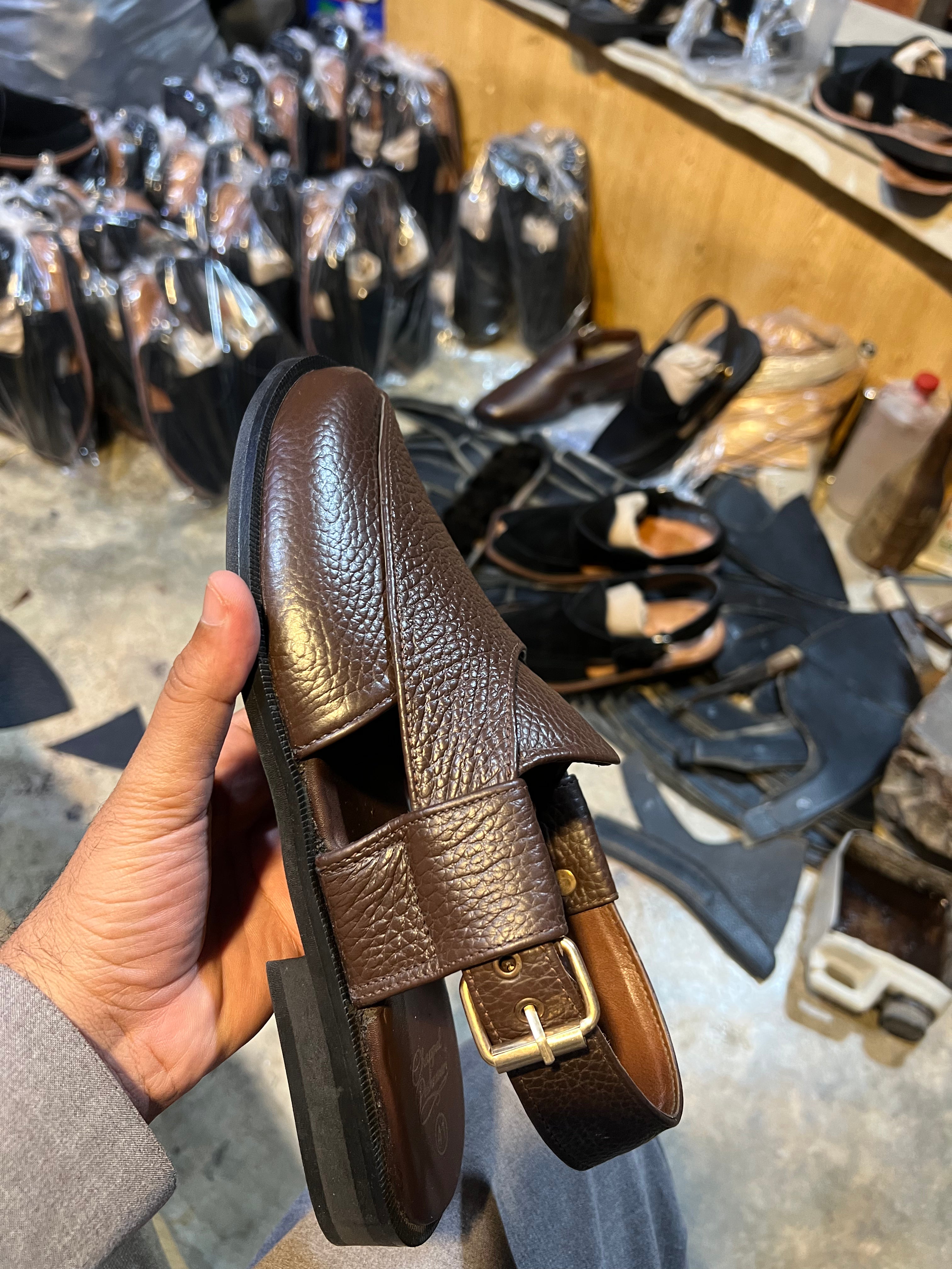 Leather Peshawari – Comfort & Class  - CP-116