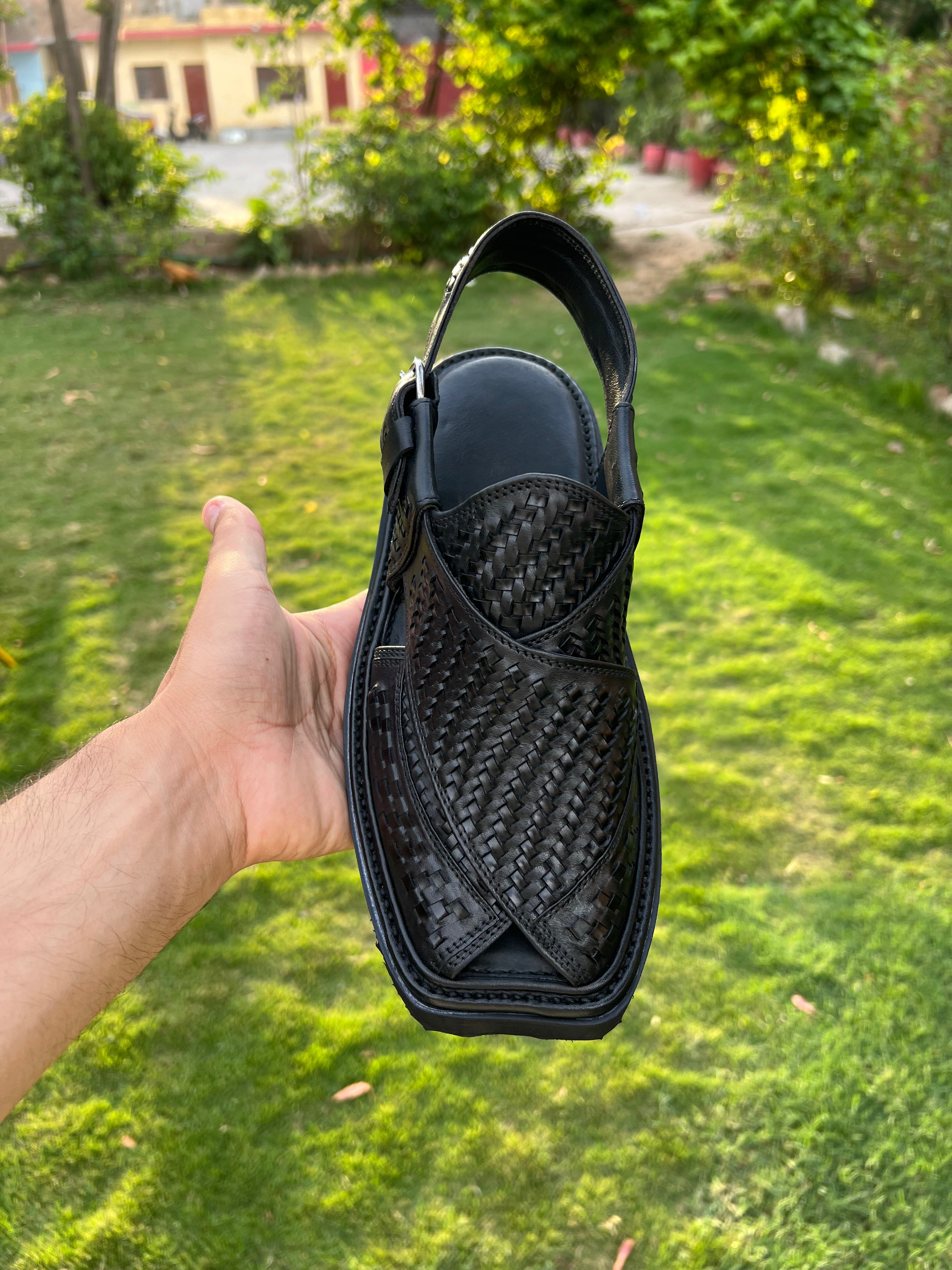 Air Wowen (Black )Sketcher Sole Peshawari Chappal