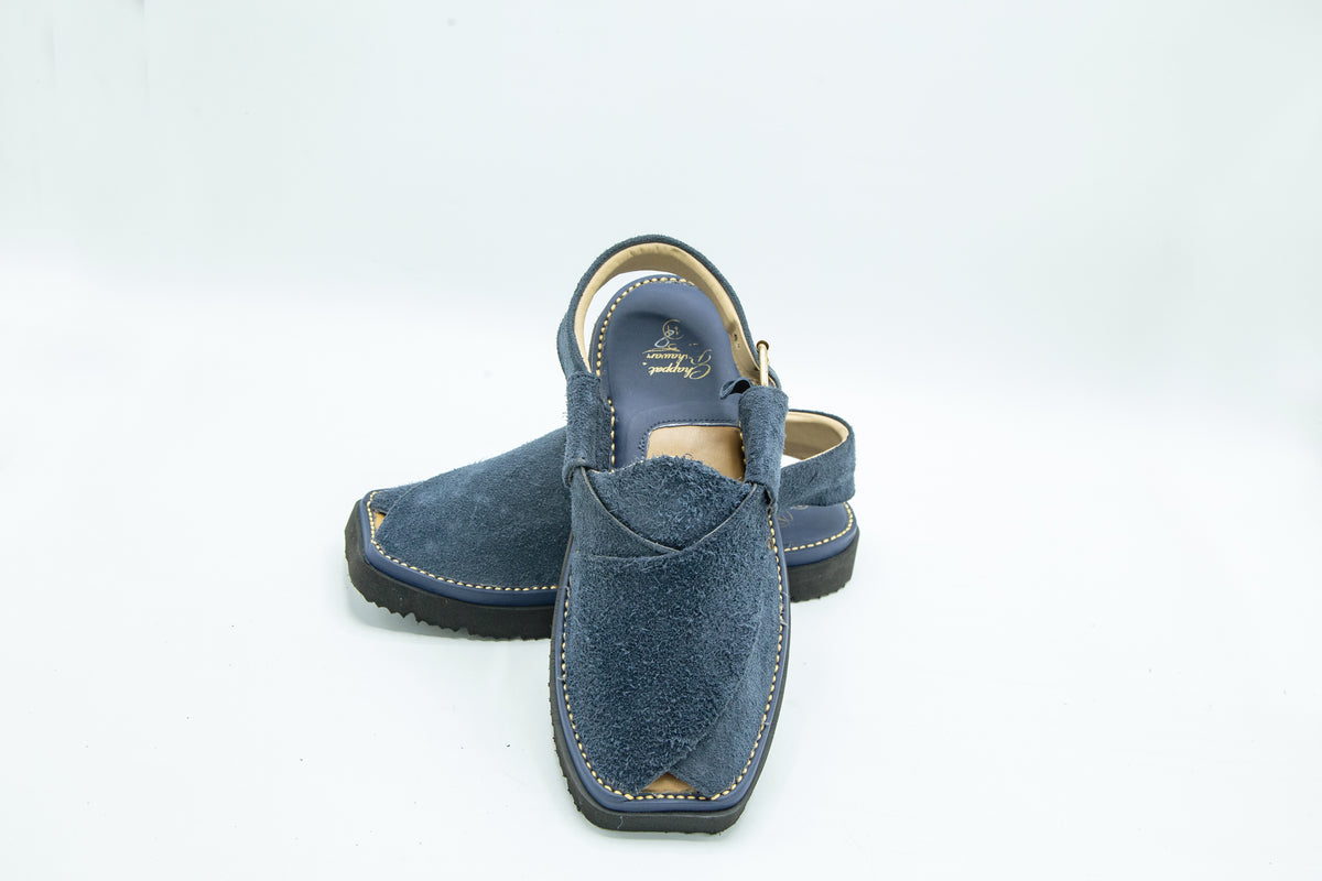 Peshawari chappal Suede Navy Blue  - CP-103